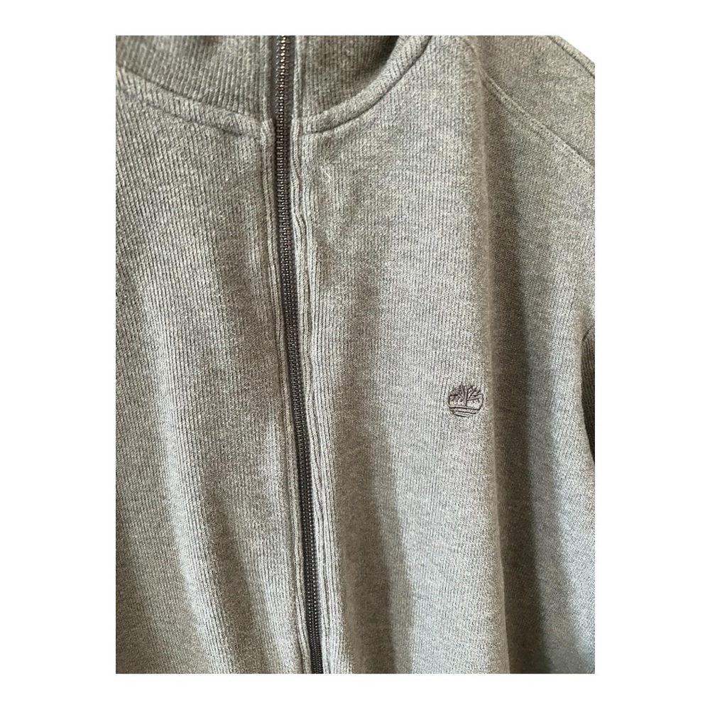 Timberland Men’s Full Zip Olive Green Logo Sweater Size Large - Picture 10 of 10